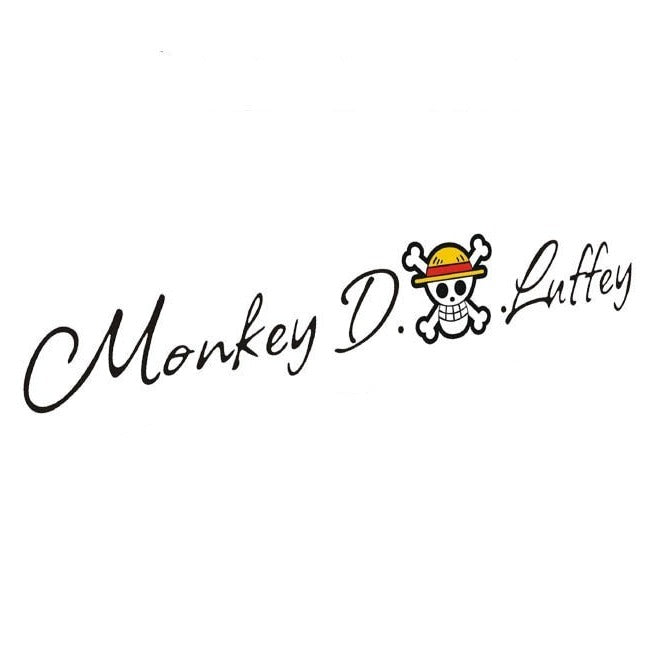 One Piece 'Monkey D. Luffey | Black And White Font' Vinyl Car Sticker