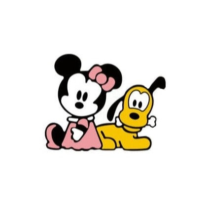 Mickey Mouse 'Baby Minnie And Baby Pluto | Surprised' Vinyl Car Sticker