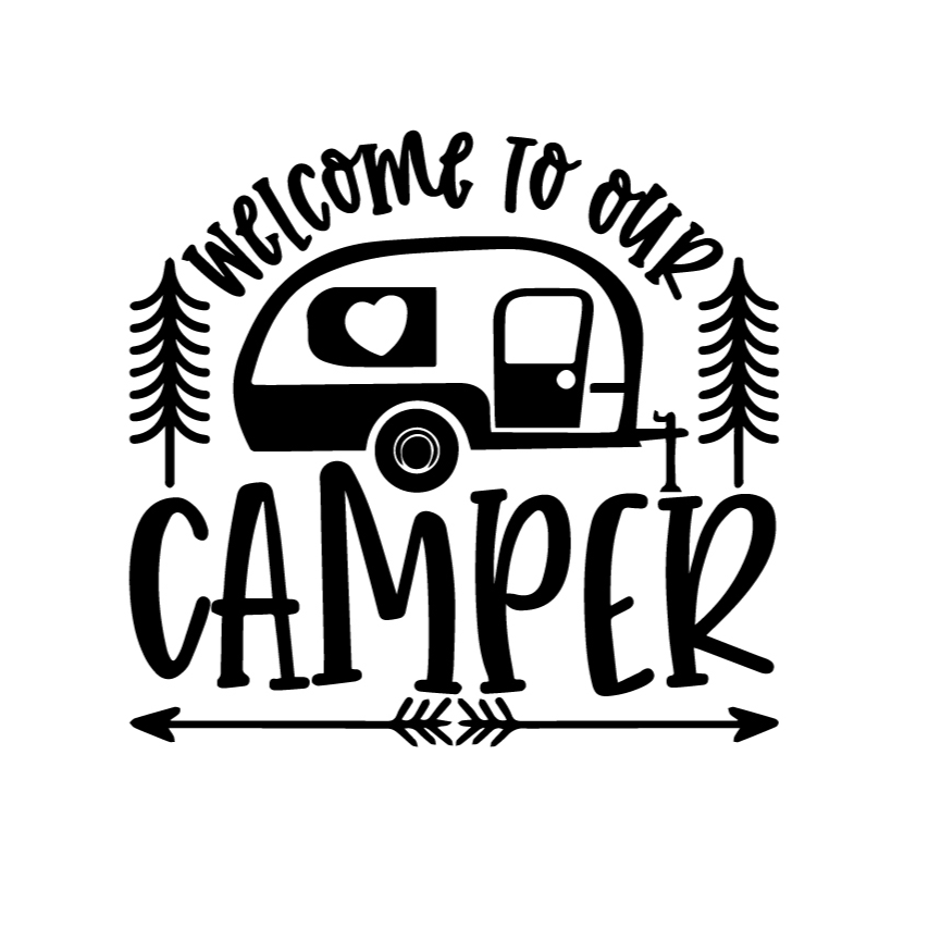 Travel 'Welcome To Our Camper' Vinyl Car Sticker