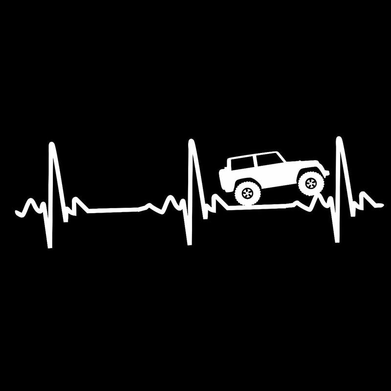Car 'Heartbeat Lifeline' Vinyl Car Sticker
