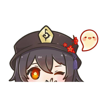 Genshin Impact 'Hu Tao | Winking' Vinyl Car Peeker Sticker