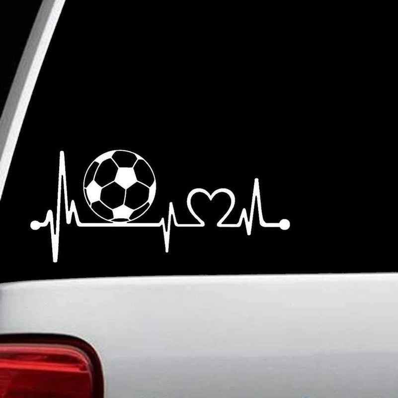 Football 'Heartbeat Lifeline' Vinyl Car Sticker