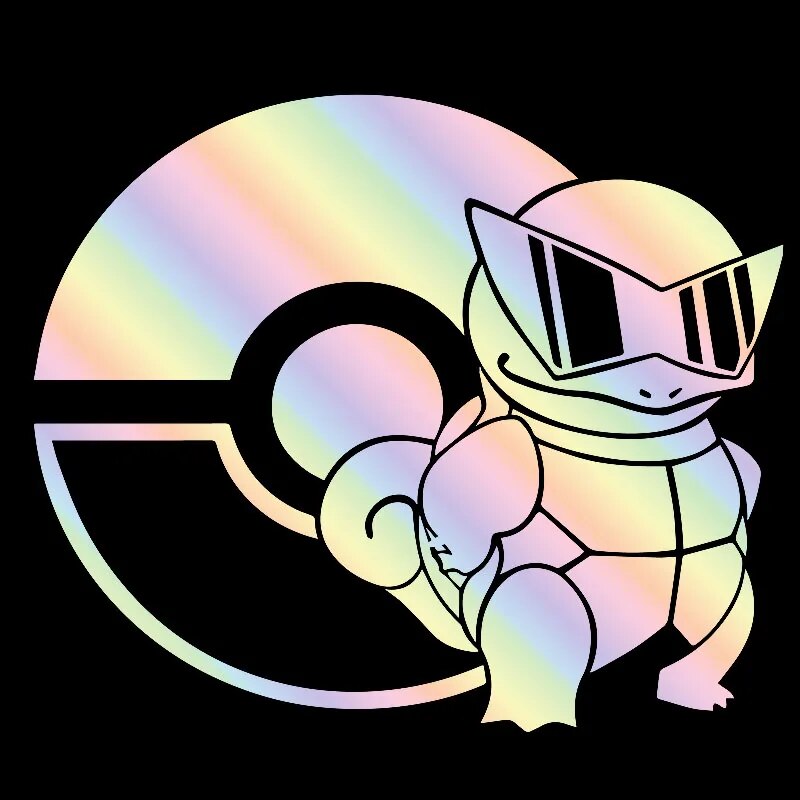 Pokemon 'Pokeball and Squirtle' Vinyl Car Sticker