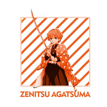 Demon Slayer 'Zenitsu Agatsuma | Orange Stripes' Vinyl Car Sticker