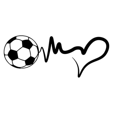 Sports 'Soccer Ball Heartbeat' Vinyl Car Sticker