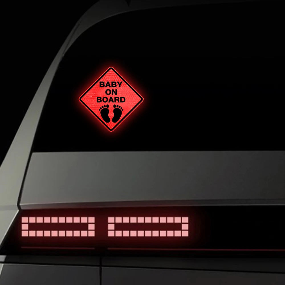 Baby On Board 'Footprints | Reflective' Vinyl Car Sticker