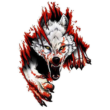 Bloody Wolf 'Ferocious | Left' Vinyl Car Sticker