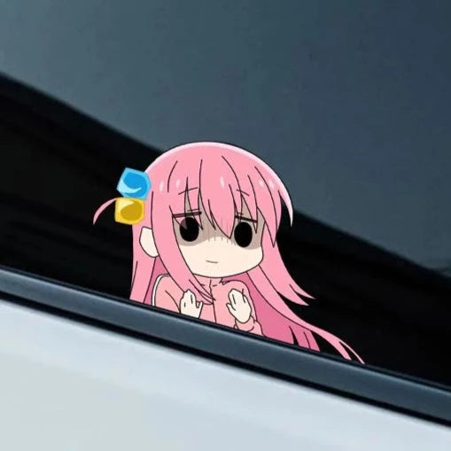 Bocchi the Rock! 'Hitori Gotoh | Frightened' Vinyl Car Peeker Sticker