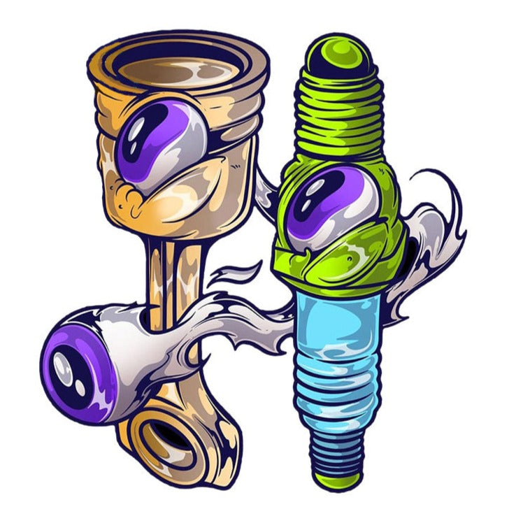 Cool 'Monster Engine | Piston | Violet Eyes' Vinyl Car Sticker