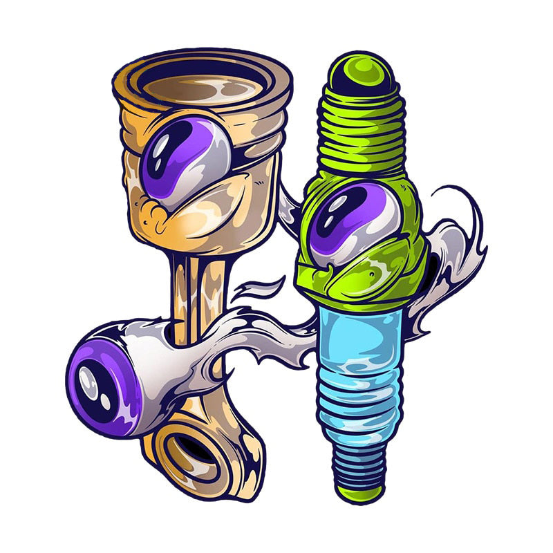 Cool 'Monster Engine | Piston | Violet Eyes' Vinyl Car Sticker