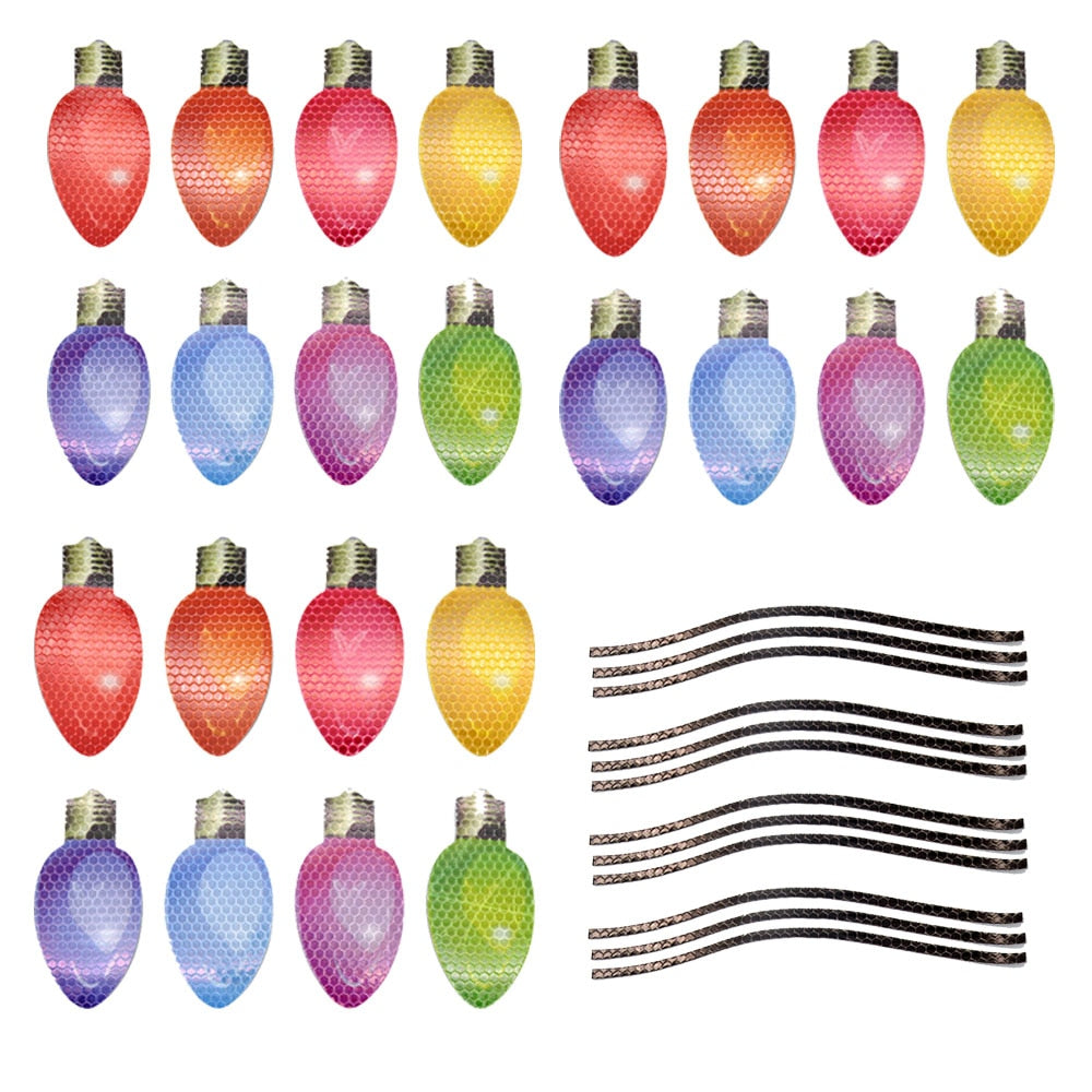 Cute Christmas Decor 'Colored Light Bulbs | 24 Pieces' Vinyl Car Magnetic Sticker