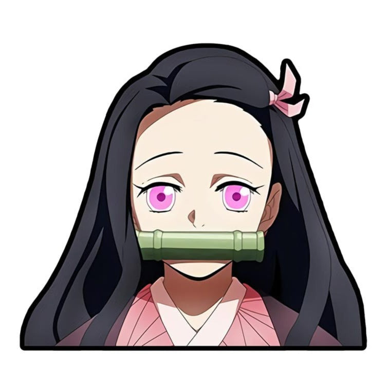Demon Slayer 'Unhappy Nezuko | Bamboo Lock' Vinyl Car Sticker