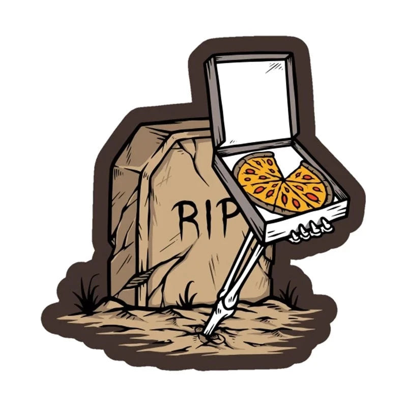 RIP Tombstone 'Pizza Box' Vinyl Car Sticker