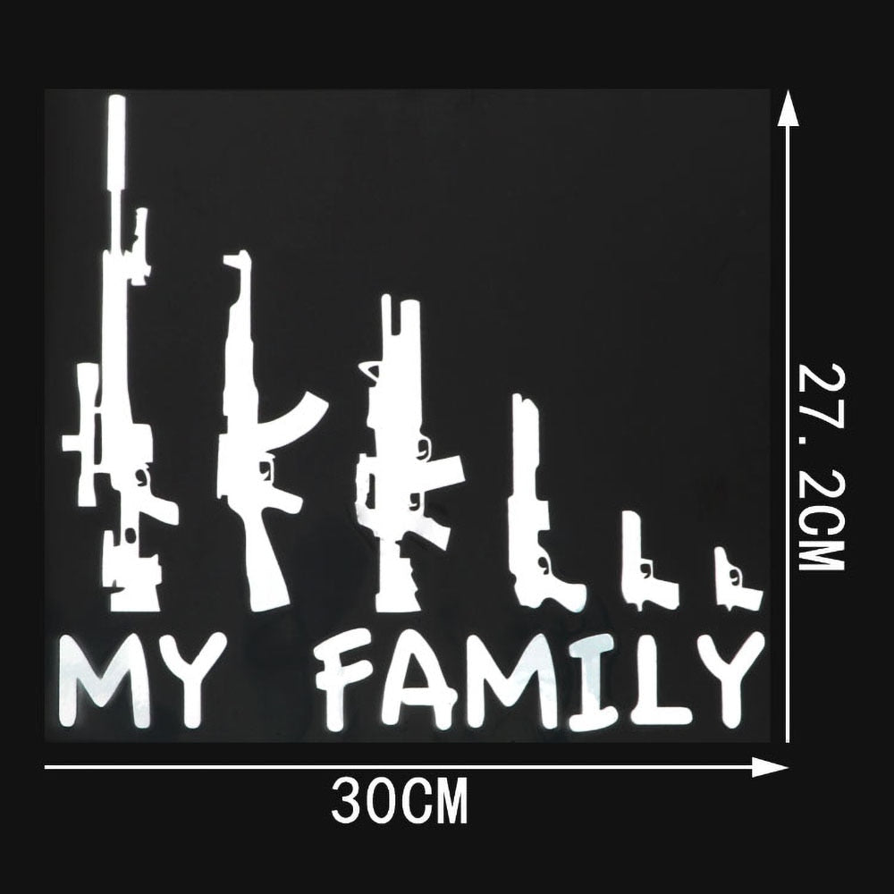 Military Tactical 'My Family | Tactical Guns | 1.0' Vinyl Car Sticker