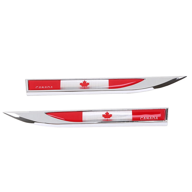 Side Fender Knife 'Canada Emblem Flag' Metal Car Sticker