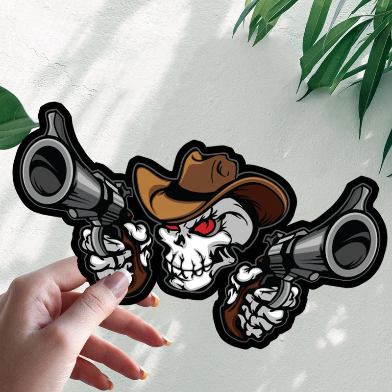 Skull 'Tactical Guns' Vinyl Car Sticker