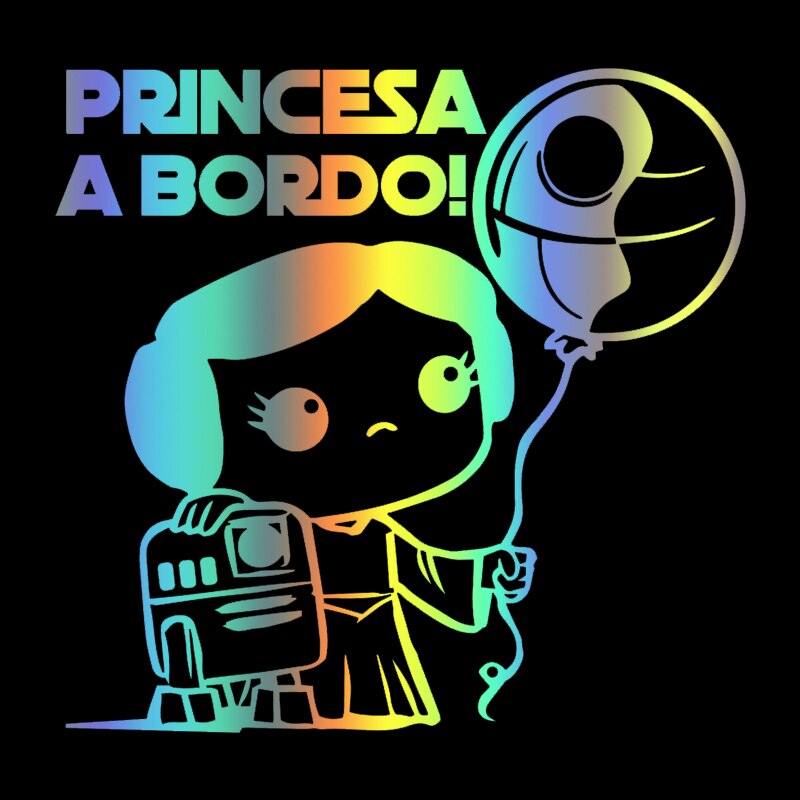 Princesa A Bordo! 'Princess Leia | R2-D2 And Death Star Balloon | 1.0' Vinyl Car Sticker