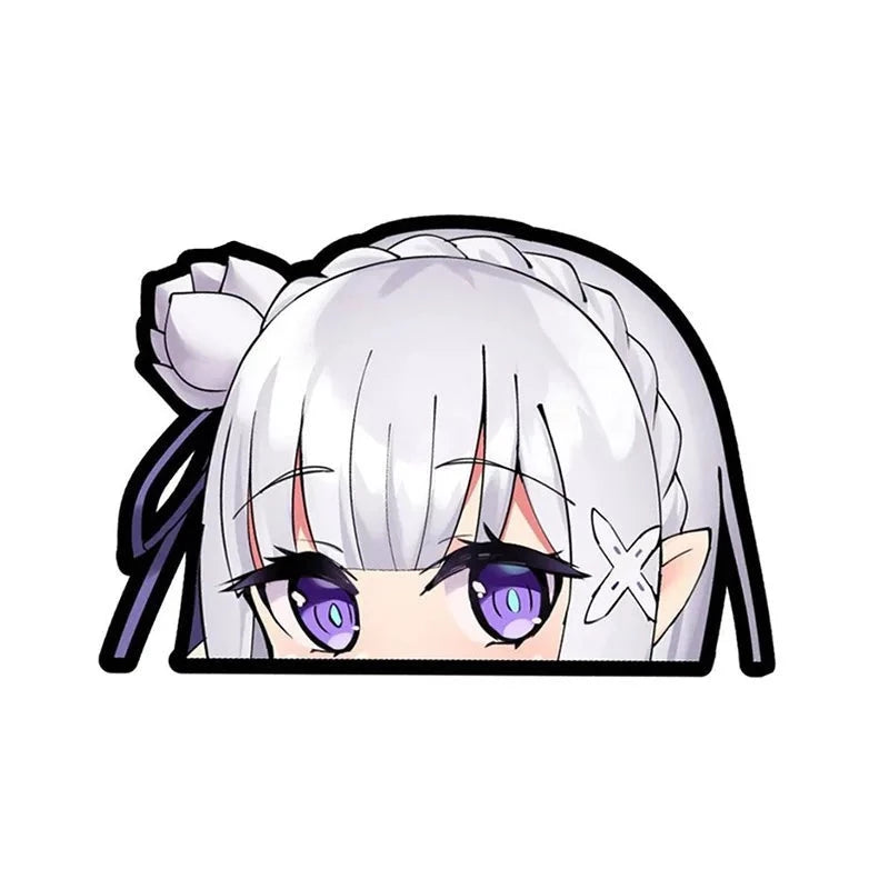 Re:Zero 'Emilia | Staring' Vinyl Car Peeker Sticker