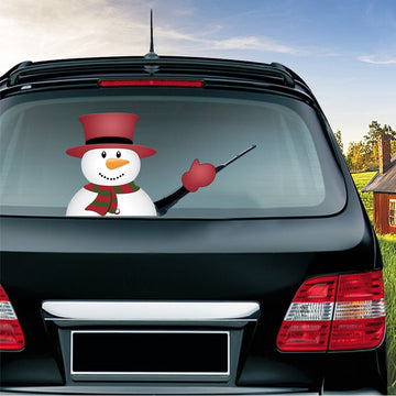 Snowman 'Top Hat and Scarf' Vinyl Car Wiper Sticker