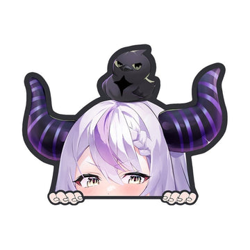 Virtual YouTuber 'Laplus Darknesss | Serious' Vinyl Car Peeker Sticker