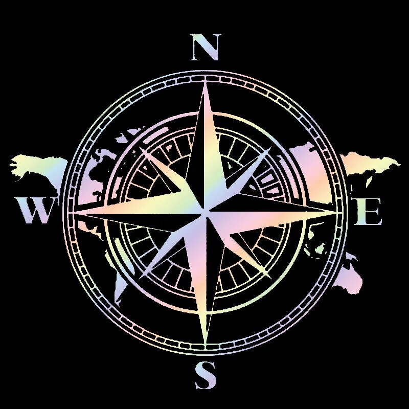 Travel 'Map Compass' Vinyl Car Sticker