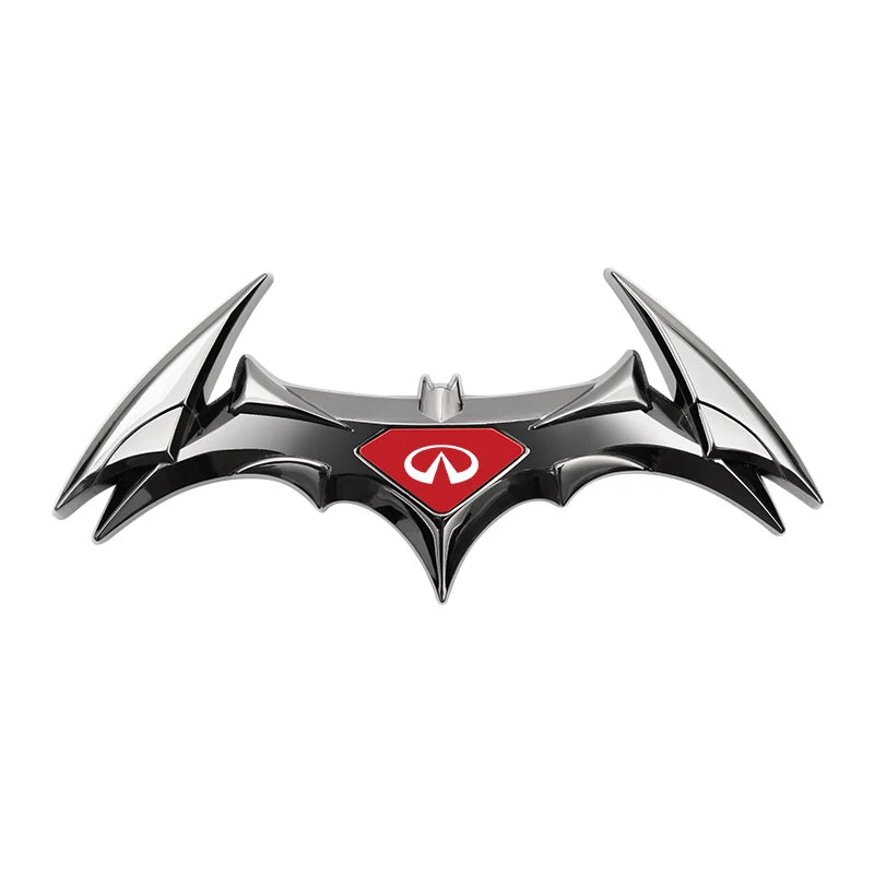 Cool 3D 'Bat Shape Badge | Black And Red' Metal Car Sticker