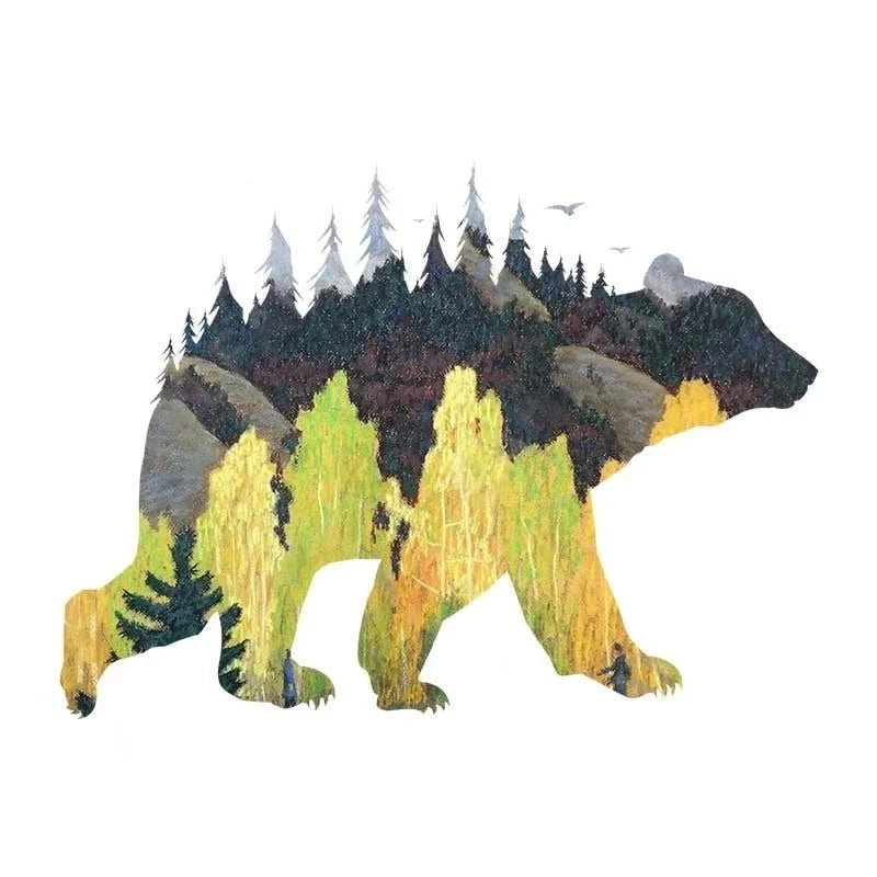 Bear 'Forest Image' Vinyl Car Sticker