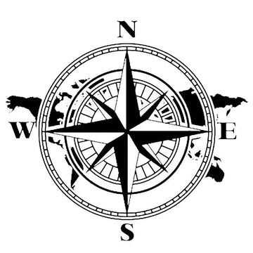 Travel 'Map Compass' Vinyl Car Sticker