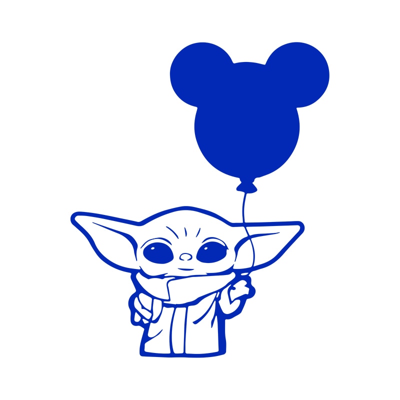 Star Wars 'Baby Yoda | Mickey Balloon' Vinyl Car Sticker