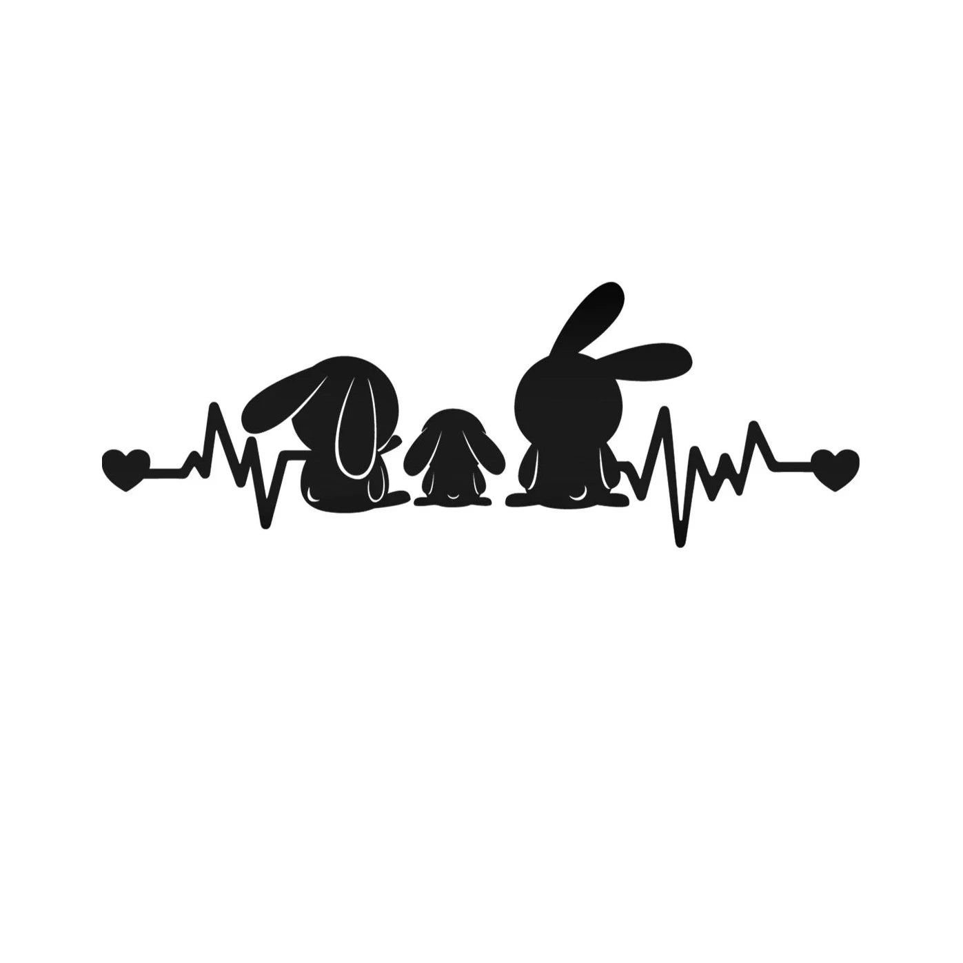 Cute Rabbits 'Heartbeat' Vinyl Car Sticker