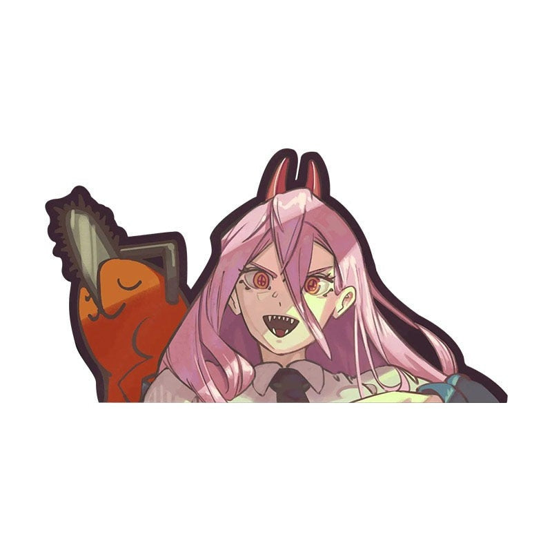 Chainsaw Man 'Power and Pochita' Vinyl Car Peeker Sticker