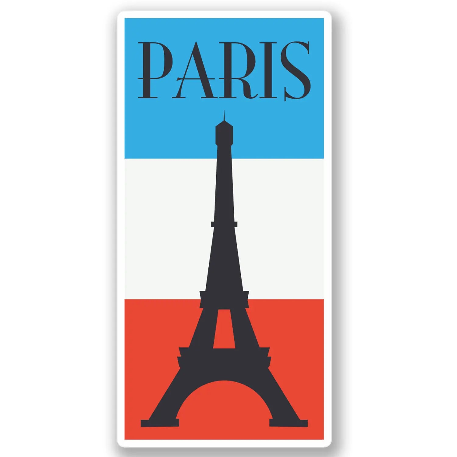Paris 'Flag and Eiffel Tower' Vinyl Car Sticker