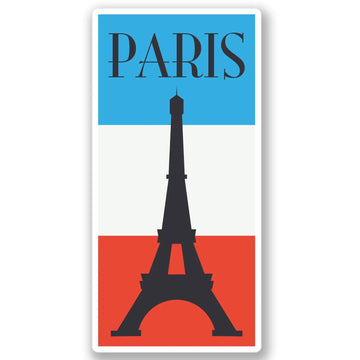Paris 'Flag and Eiffel Tower' Vinyl Car Sticker