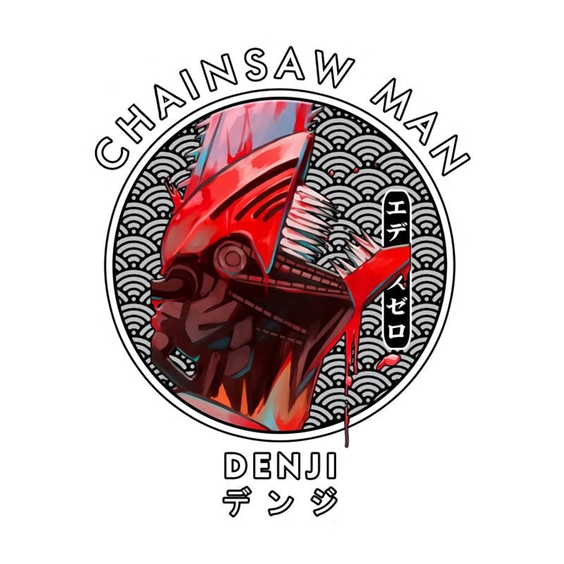 Chainsaw Man 'Denji | Seigaiha Wave | Bloody Head' Vinyl Car Sticker
