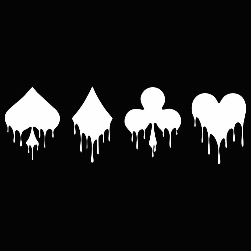 Playing Cards Symbol 'Spade-Diamond-Club-Heart | Melting' Vinyl Car Sticker