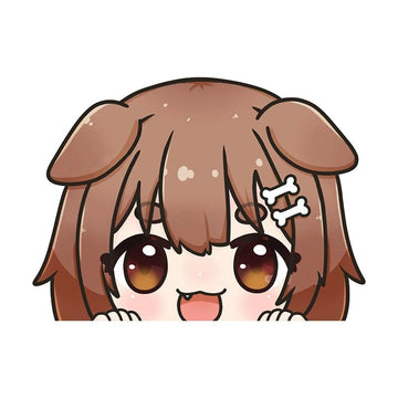 Virtual YouTuber 'Inugami Korone | Happy' Vinyl Car Peeker Sticker