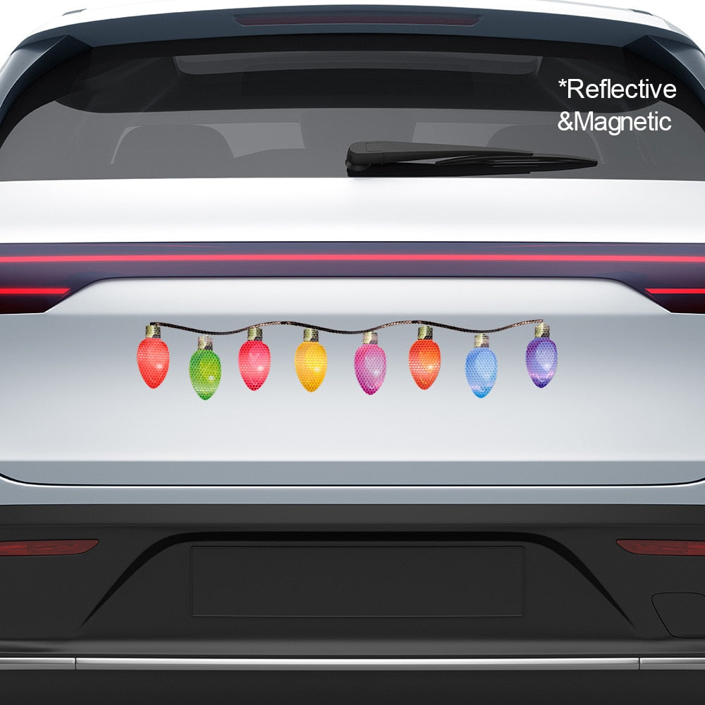 Cute Christmas Decor 'Colored Light Bulbs | 16 Pieces' Vinyl Car Magnetic Sticker