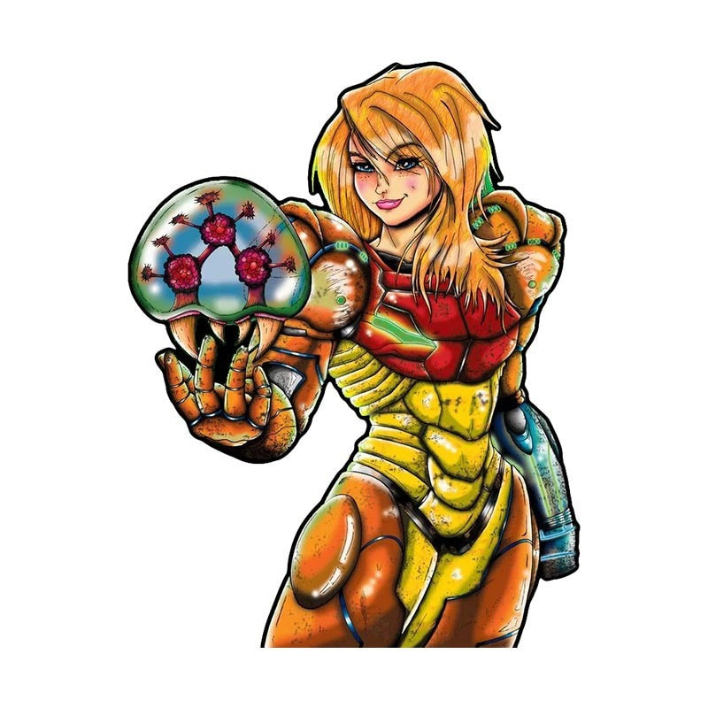 Metroid 'Samus Aran | Metroid Larva' Vinyl Car Sticker