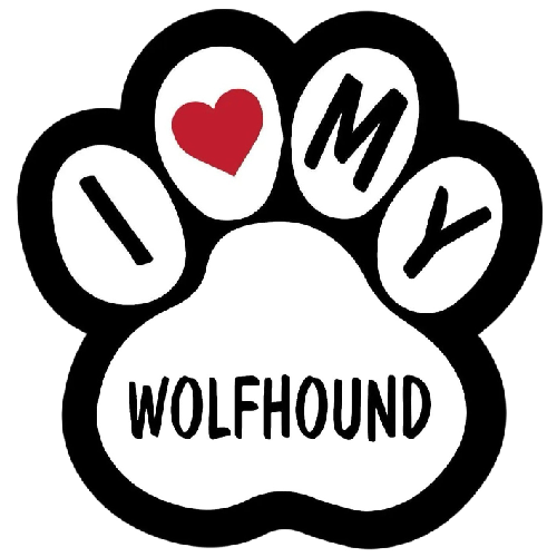 Dog Paw 'I Love My Wolfhound' Vinyl Car Sticker