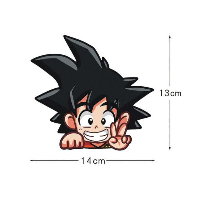 Dragon Ball Z 'Goku | Grinning And Peace Sign' Vinyl Car Peeker Sticker