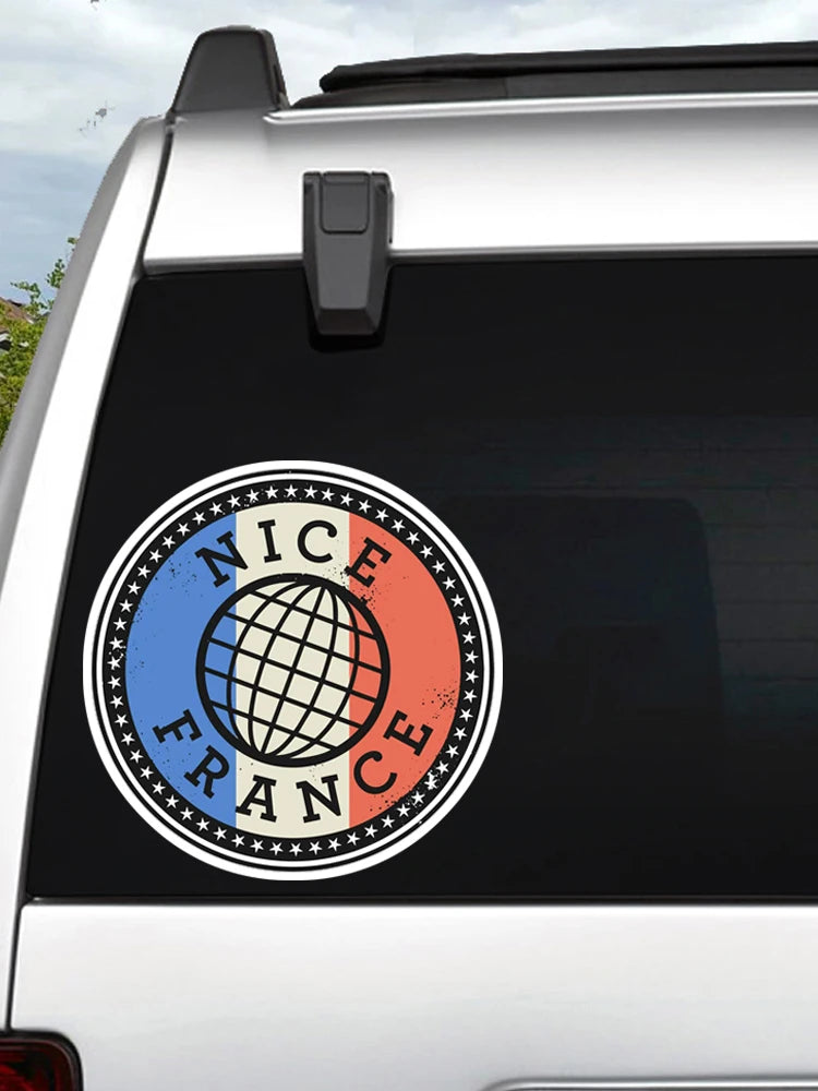 France Flag 'Nice France' Vinyl Car Sticker