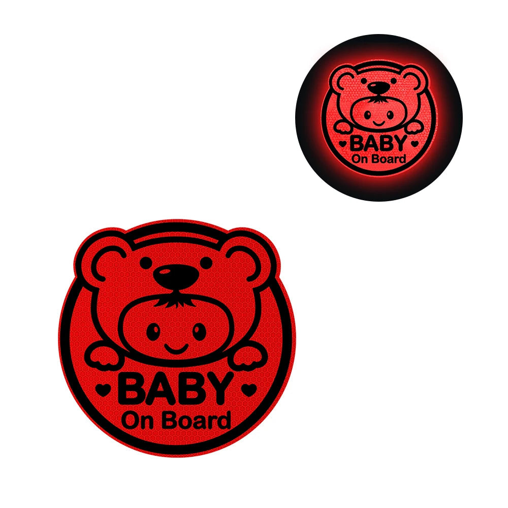 Cute 'Baby On Board | Reflective' Vinyl Car Sticker