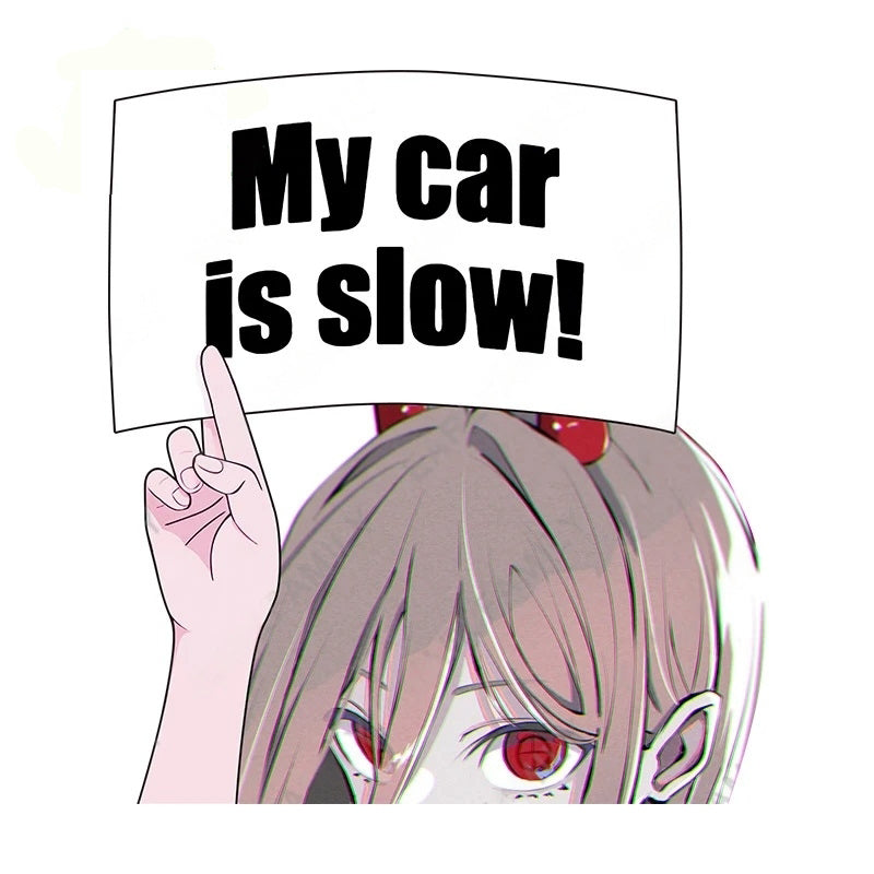 Chainsaw Man 'Power | My Car Is Slow! | Waiting' Vinyl Car Peeker Sticker
