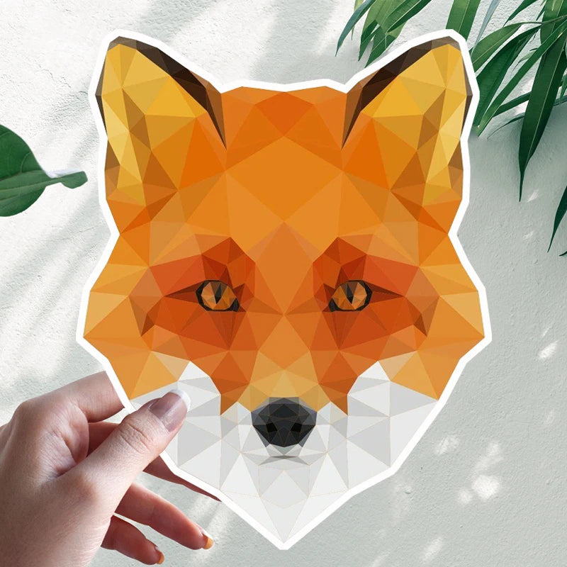 Fox Head 'Low Poly Abstract' Vinyl Car Sticker