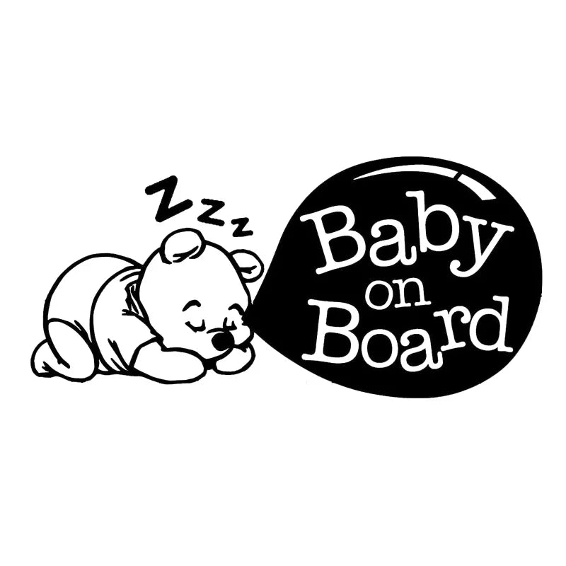 Winnie the Pooh 'Baby On Board' Vinyl Car Sticker