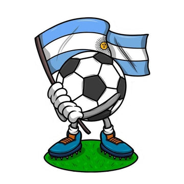 Soccer Ball 'Holding Argentina Flag' Vinyl Car Sticker