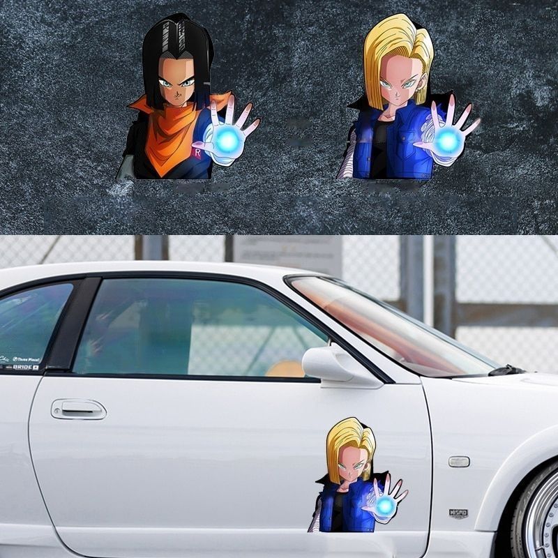 Dragon Ball Z 'Android 17 And 18' Vinyl Car 3D Motion Sticker