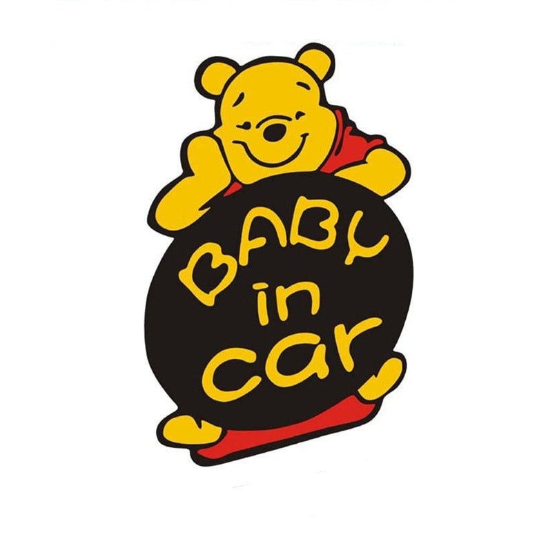 Baby In Car 'Pooh | Bored' Vinyl Car Sticker