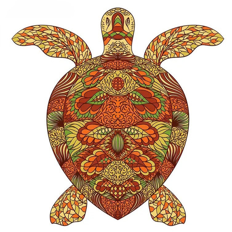 Amazing Tribal Turtle 'Orange Yellow Henna' Vinyl Car Sticker