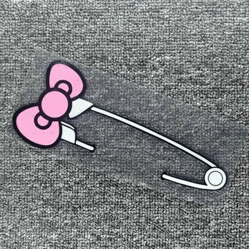 Cute 'Safety Pin Ribbon' Vinyl Car Sticker